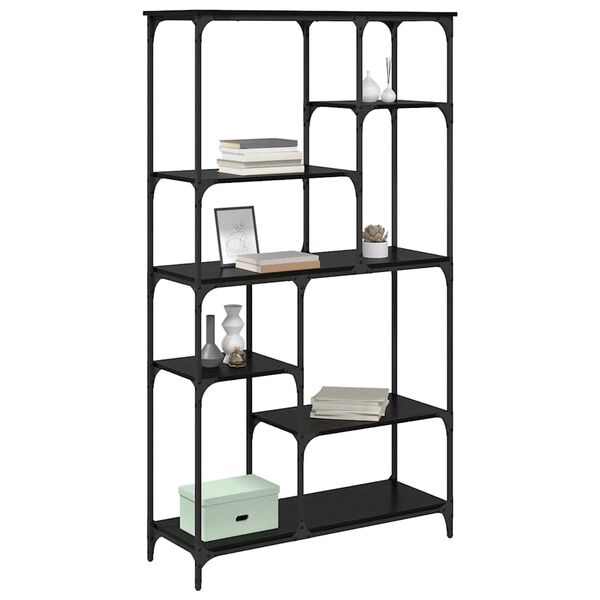 vidaXL Bokhylle Svart Eik 99 x 35,5 x 176 cm Konstruert tre