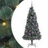 vidaXL Kunstig Forh&aring;ndsbelyst Julegran med Kule Sett gr&oslash;nn 150 cm PET