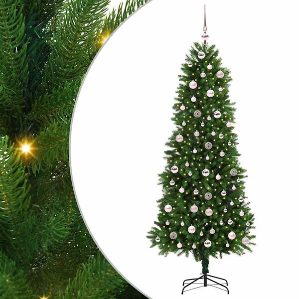 vidaXL Juletre med 300 LED med stativ gr&oslash;nn 240 cm PE