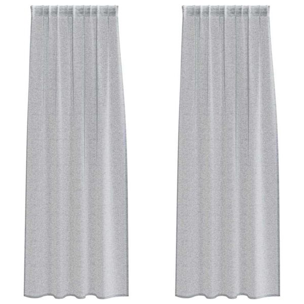 vidaXL Voile Gardin med gardiner 2 pcs M&oslash;rkegr&aring; 225 x 140 cm Polyester