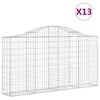 vidaXL Gabionkurver buede 13 stk 200x30x100/120 cm galvanisert jern