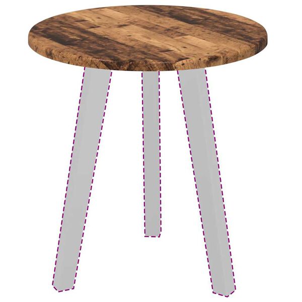 vidaXL Bordplate Gammelt tre 40 x 40 x 1,5 cm Konstruert tre