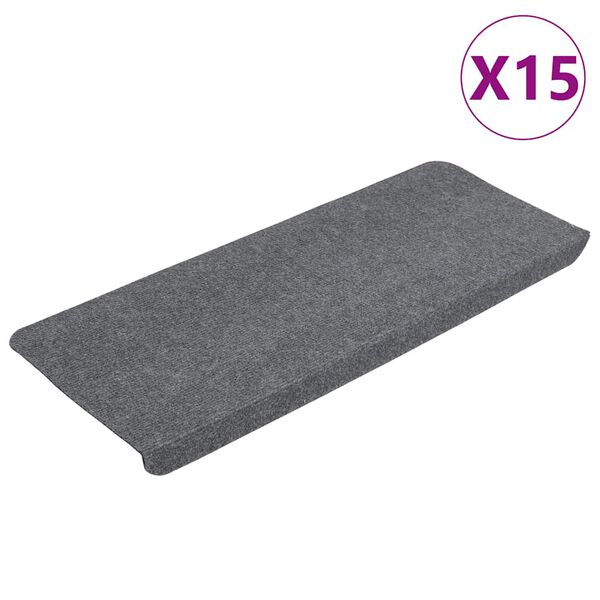 vidaXL Selvklebende trappematter 15 stk 65x24,5x3,5 cm gr&aring;