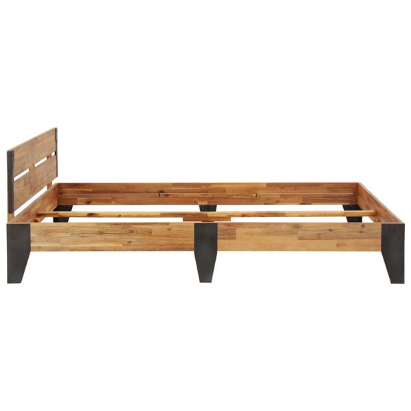 vidaXL Sengeramme med b&oslash;rstet finish heltre akasie 160x200 cm