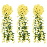 vidaXL Kunstige blomsterkranser 3 stk gul 85 cm