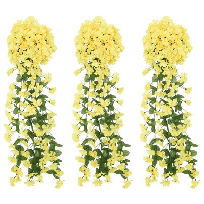 vidaXL Kunstige blomsterkranser 3 stk gul 85 cm