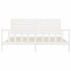 vidaXL Sengeramme med madrass hvit 200x200 cm heltre furu