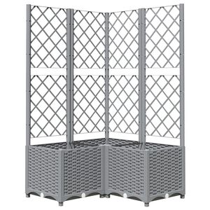 vidaXL Plantekasse med espalier lysegr&aring; 80x80x136 cm PP