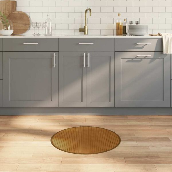 vidaXL Teppe rund brun 60 cm bambus