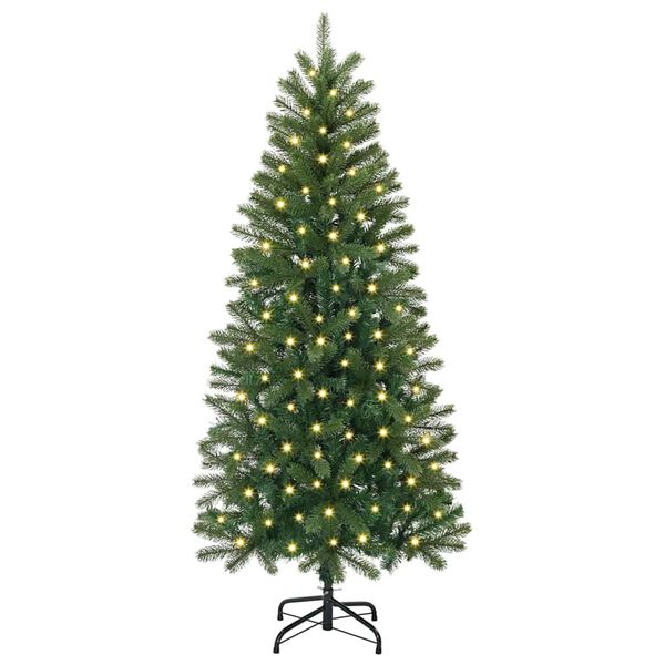 vidaXL Kunstig juletre med 150 LED med stativ gr&oslash;nn 120 cm PE og PVC