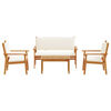 vidaXL Hagesofa Set 4 pcs Brun 75 x 45 x 38cm Massivt akasietre