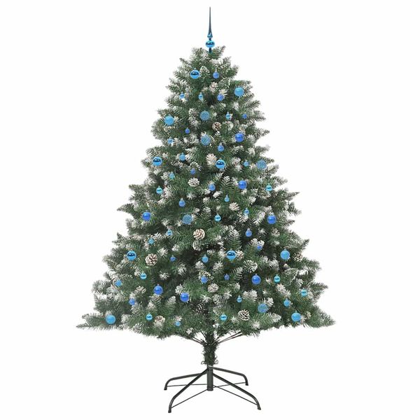 vidaXL Kunstig juletre med 300 LED gr&oslash;nn 240 cm PVC og plast og st&aring;l