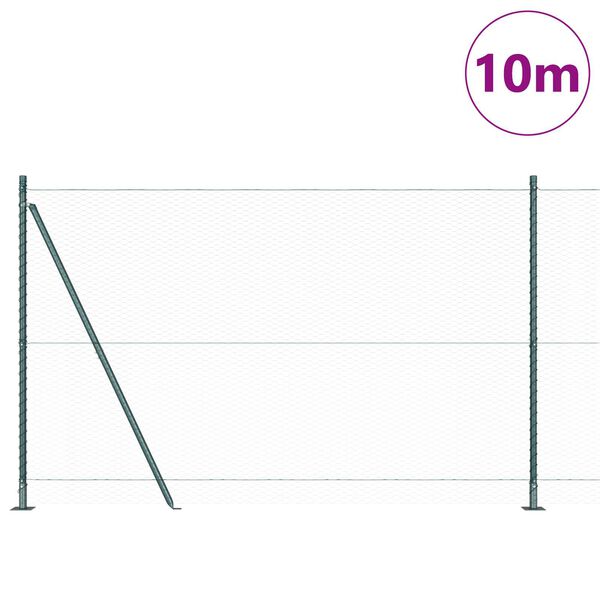 vidaXL Gjerdep&aring;le gr&oslash;nn 10 x 1,6 m (25 mm mesh) St&aring;l og PVC