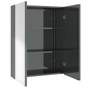 vidaXL Speilskap til bad 60x15x75 cm MDF skinnende gr&aring;