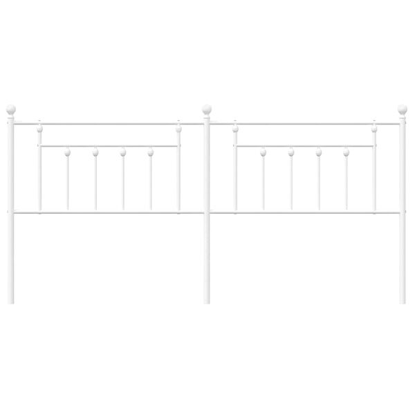 vidaXL Utskiftbar sengegavl i metall hvit 193 cm