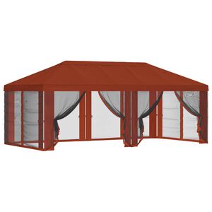vidaXL Teltduk med sidevegger Terrakotta 600,5 x 300,5 cm Polyester
