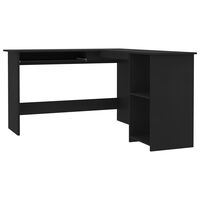 vidaXL L-formet skrivebord svart 120x140x75 cm konstruert tre