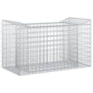vidaXL Gabion hevet seng 50 x 100 x 60 cm Galvanisert st&aring;l S&oslash;lv