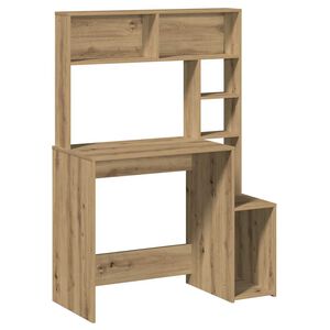 vidaXL Skrivebord med hyller artisan eik 100x45x140 cm konstruert tre
