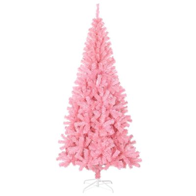 vidaXL Kunstig juletre med stativ rosa 210 cm PVC