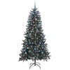 vidaXL Kunstig juletre med 300 LED gr&oslash;nn 210 cm PVC og plast og st&aring;l