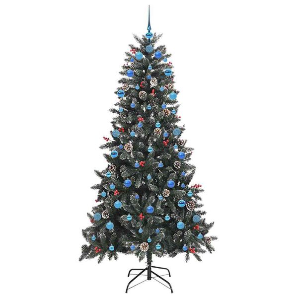 vidaXL Kunstig juletre med 300 LED gr&oslash;nn 210 cm PVC og plast og st&aring;l