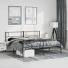 vidaXL Sengeramme i metall med hode- og fotgavl svart 193x203 cm