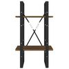vidaXL Bokhylle 2 etasjer brun eik 40x30x70 cm konstruert tre