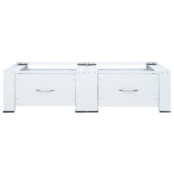 vidaXL Dobbel vaskemaskinsokkel med skuffer hvit