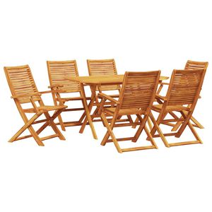 vidaXL Hage Spisegruppe 7 pcs Brun Solid akasietre