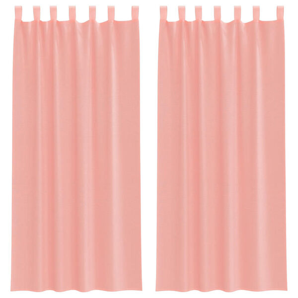vidaXL Voile gardiner med stanglommer 2 stk rosa