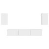 vidaXL TV-benksett Veggmontert 5 pcs H&oslash;yglanset hvit Konstruert tre