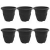 vidaXL Rund Blomsterpotte 6 pcs Svart &Oslash; 26 x 21.5 cm Plast