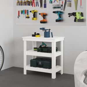 vidaXL Arbeidsbenk hvit 78,5x50x80 cm heltre furu
