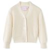 Cardigan for barn strikket sn&oslash; hvit 92