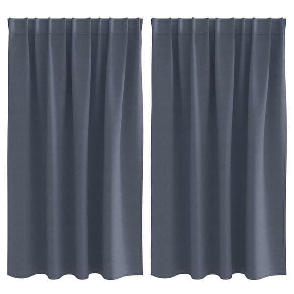 vidaXL M&oslash;rkleggende Gardiner med Ringer 2 pcs Antrasitt 140 x 140 cm