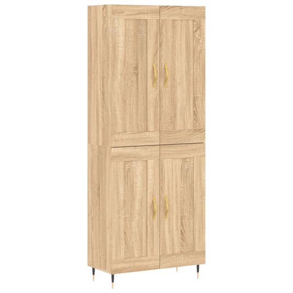 vidaXL Highboard sonoma eik 69,5x34x180 cm konstruert tre