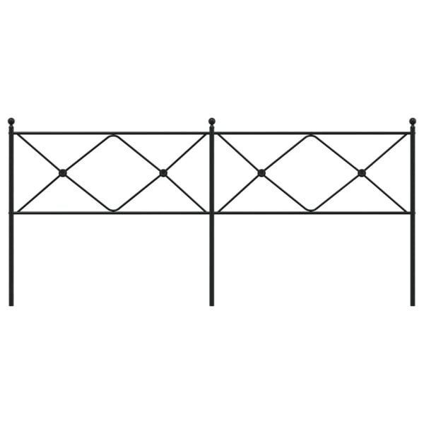 vidaXL Utskiftbar sengegavl i metall svart 200 cm