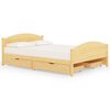vidaXL Sengeramme med 4 skuffer heltre furu 160x200 cm