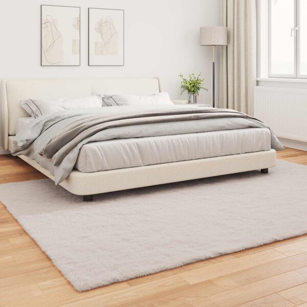 vidaXL Kunstpels Kanin Teppe Olite Beige 200 x 280 cm Polyester