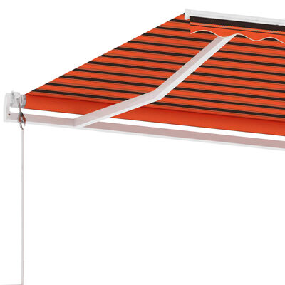 vidaXL Frittstående automatisk markise 450x300cm oransje og brun