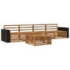 vidaXL Utend&oslash;rs sofa-sett 5 stk. Naturlig Solid akasietre