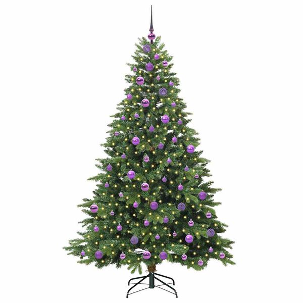 vidaXL Kunstig juletre med 300 LED med stativ gr&oslash;nn 180 cm PE og PVC