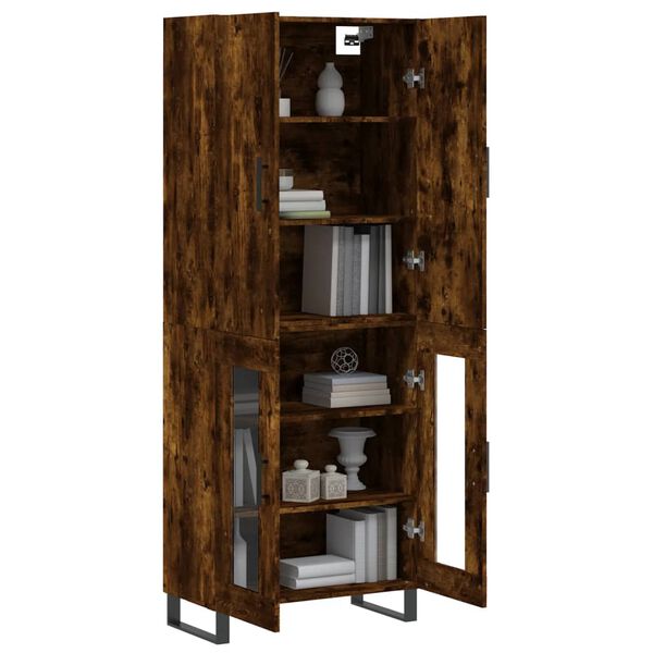 vidaXL Highboard r&oslash;kt eik 69,5x34x180 cm konstruert tre