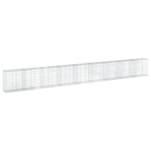 vidaXL Gabionkurv med deksel 900x50x100 cm galvanisert jern
