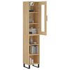 vidaXL Highboard sonoma eik 34,5x34x180 cm konstruert tre