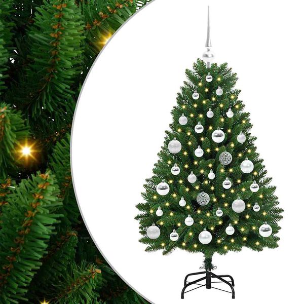 vidaXL Kunstig juletre med 150 LED grønn 120 cm PVC og metall