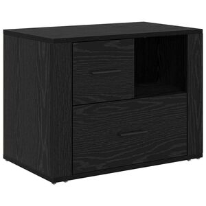 vidaXL Nattbordskap med skuff Svart Eik 35 x 60 x 50 cm Konstruert tre