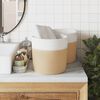 vidaXL Oppbevaringskurver 2 stk beige og hvit &Oslash;28x28 cm bomull
