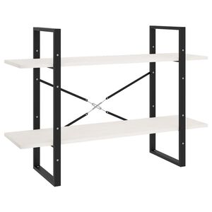 vidaXL Bokhylle 2 niv&aring;er hvit 100x30x70 cm heltre furu
